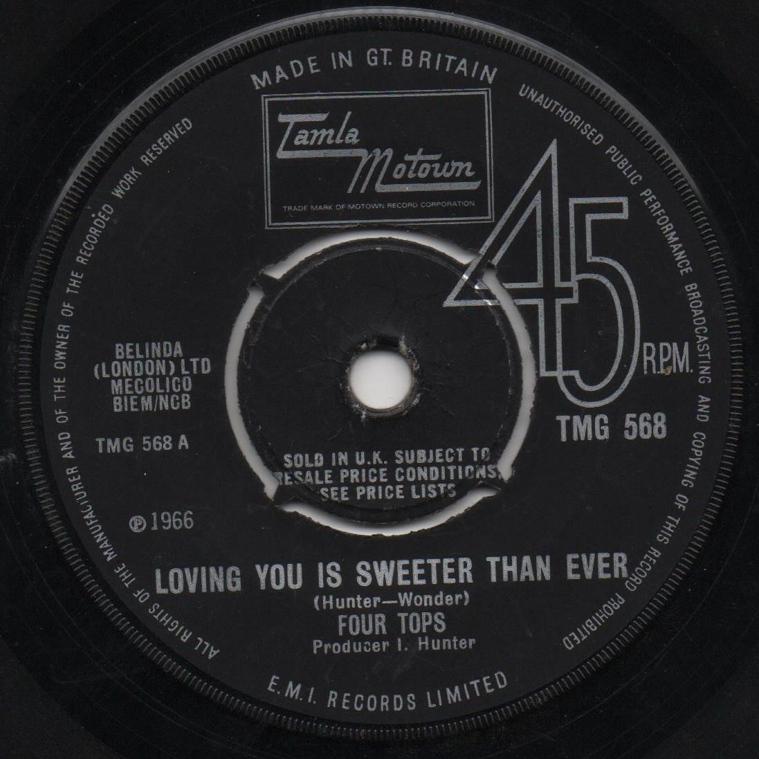 FOUR TOPS - LOVING YOU IS SWEETER THAN EVER