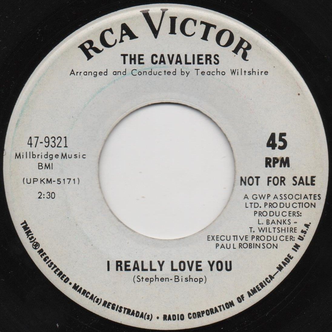 CAVALIERS - I REALLY LOVE YOU/ I'VE GOTTA FIND HER