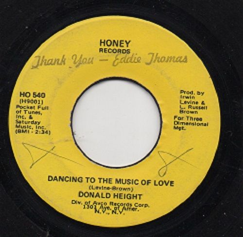 DONALD HEIGHT - DANCING TO THE MUSIC OF LOVE / RAGS TO RICHES TO RAGS