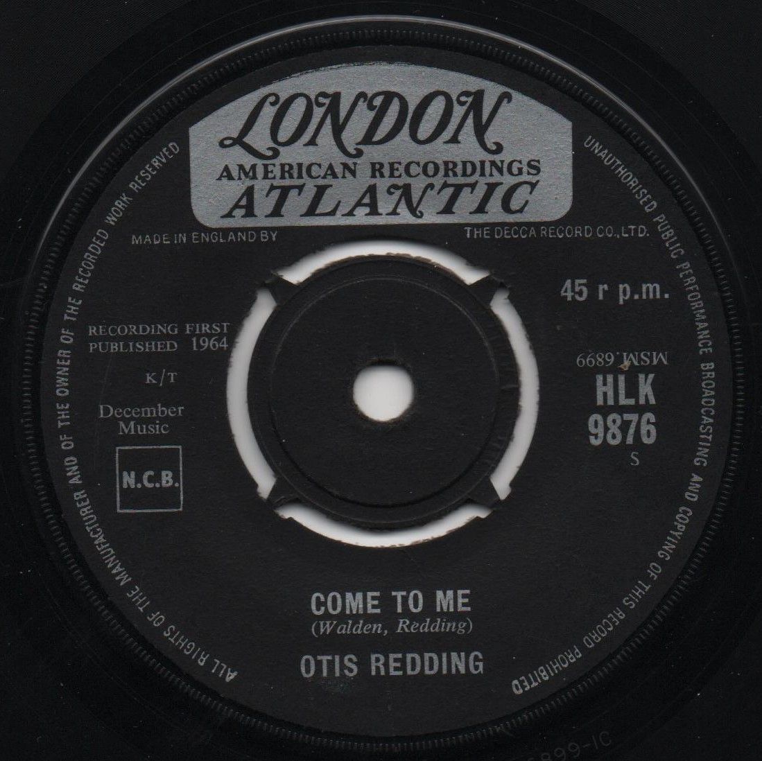 OTIS REDDING - COME TO ME / DONT LEAVE ME THIS WAY