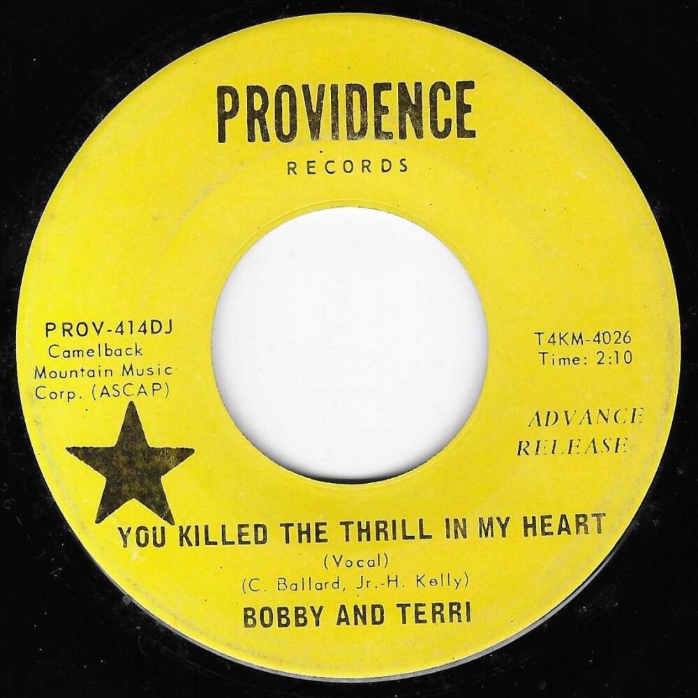 BOBBY AND TERRI - YOU KILLED THE THRILL IN MY HEART