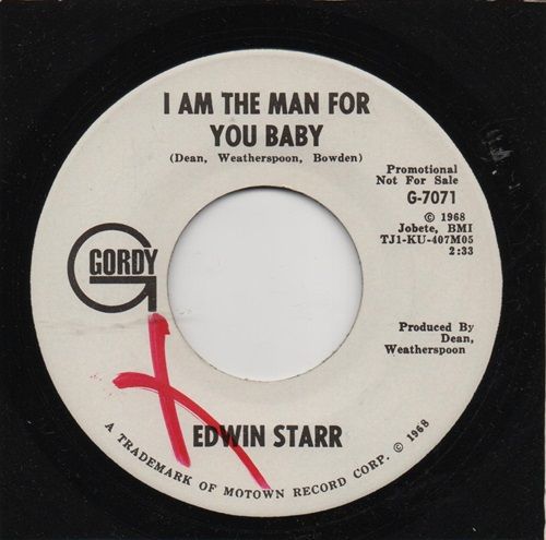 EDWIN STARR - I AM THE MAN FOR YOU BABY - PROMO