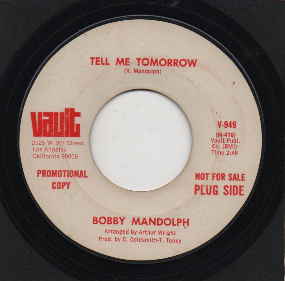 BOBBY MANDOLPH - TELL ME TOMORROW / GOTTA GET YOU BACK