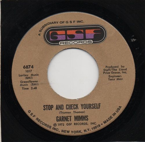 GARNET MIMMS - STOP AND CHECK YOURSELF