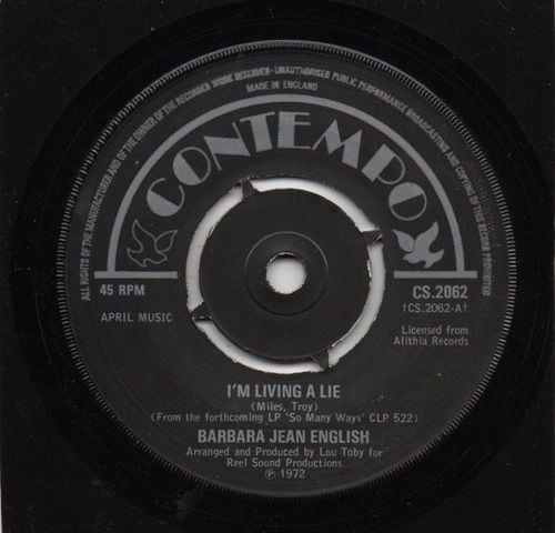 BARBARA JEAN ENGLISH - I'M LIVING A LIE / KEY IN THE MAILBOX