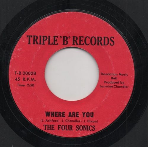 FOUR SONICS - WHERE ARE YOU / BLUE VELVET