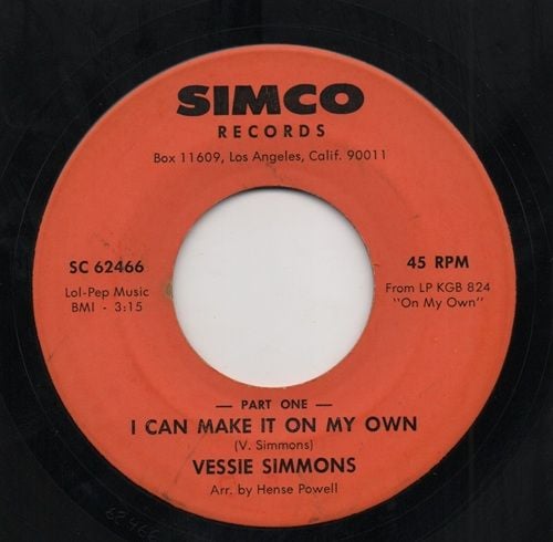 VESSIE SIMMONS - I CAN MAKE IT ON MY OWN