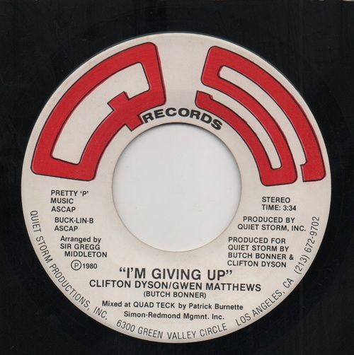 CLIFTON DYSON / GWEN MATTHEWS - I'M GIVING UP