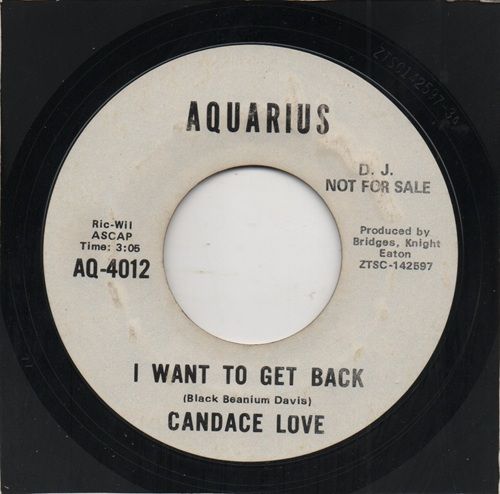 CANDACE LOVE - I WANT TO GET BACK / NEVER IN A MILLION YEARS - PROMO
