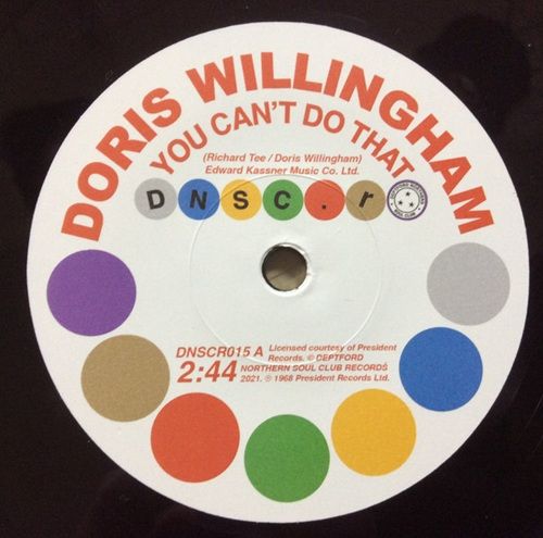 DORIS WILLINGHAM / PAT HERVEY with the TIARAS - YOU CAN'T DO THAT / CAN'T GET YOU OUT OF MY MIND