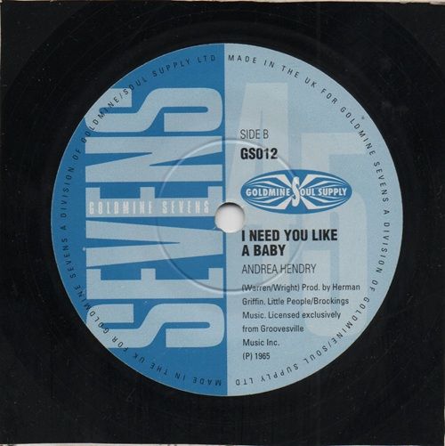ANDREA HENDRY/GWEN OWENS - I NEED YOU LIKE A BABY/ JUST SAY YOUR WANTED AND NEEDED