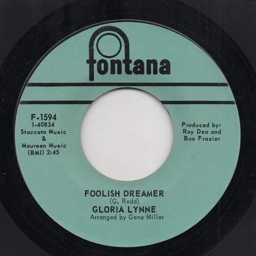 GLORIA LYNNE - FOOLISH DREAMER / I CAN'T STAND IT