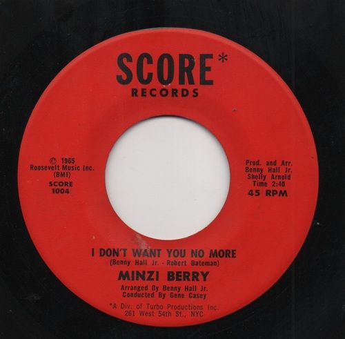 MINZI BERRY - I DON'T WANT YOU NO MORE / THE HURT IS GONE