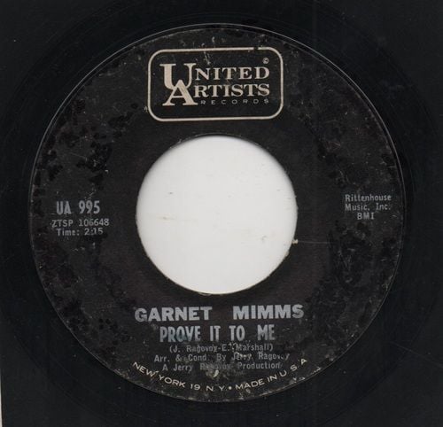 GARNET MIMMS - PROVE IT TO ME / I'LL TAKE GOOD CARE OF YOU