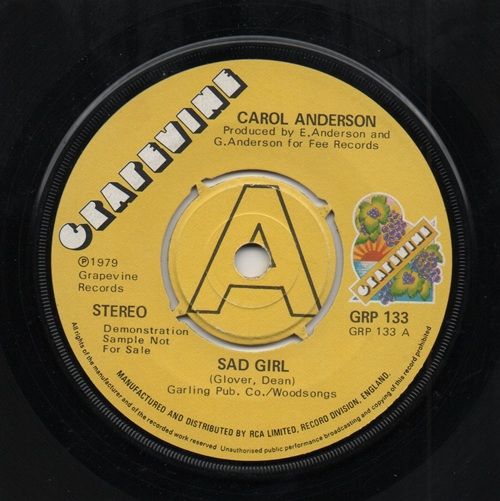 CAROL ANDERSON - SAD GIRL / I'LL GET OFF AT THE NEXT STOP