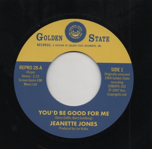 JEANETTE JONES - YOU'D BE GOOD FOR ME / CUT LOOSE