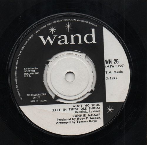 RONNIE MILSAP - AINT NO SOUL (LEFT IN THESE OLE SHOES) / ANOTHER BRANCH FROM THE OLD TREE
