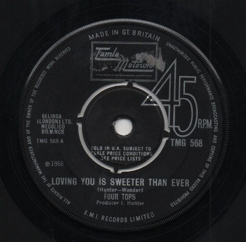 FOUR TOPS - LOVING YOU IS SWEETER THAN EVER / I LIKE EVERYTHING ABOUT YOU