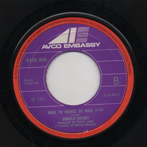 DONALD HEIGHT - RAGS TO RICHES TO RAGS / DANCING TO THE MUSIC OF LOVE