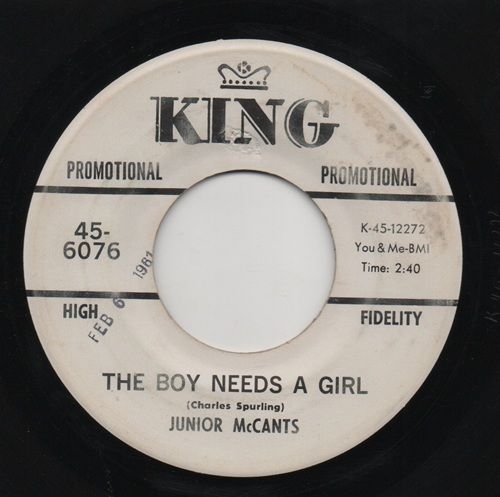 JUNIOR McCANTS - THE BOY NEEDS A GIRL / HELP MY LOVE DEMO