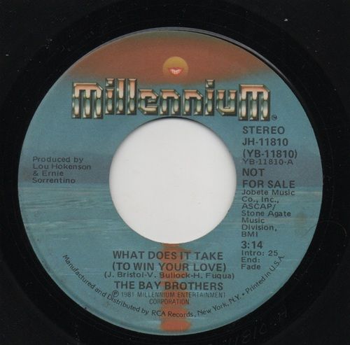 BAY BROTHERS - WHAT DOES IT TAKE (TO WIN YOUR LOVE) (STEREO) / WHAT DOES IT TAKE (TO WIN YOUR LOVE) (MONO)