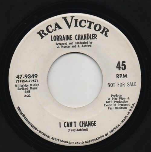LORRAINE CHANDLER - I CAN'T CHANGE / OH HOW I NEED YOUR LOVE - PROMO