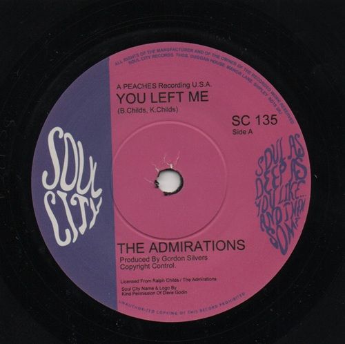 ADMIRATIONS - YOU LEFT ME / I WANT TO BE FREE