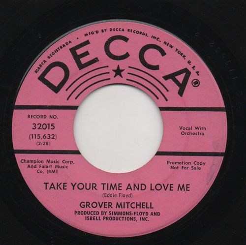 GROVER MITCHELL - TAKE YOUR TIME AND LOVE ME / THERES ONLY ONE WAY