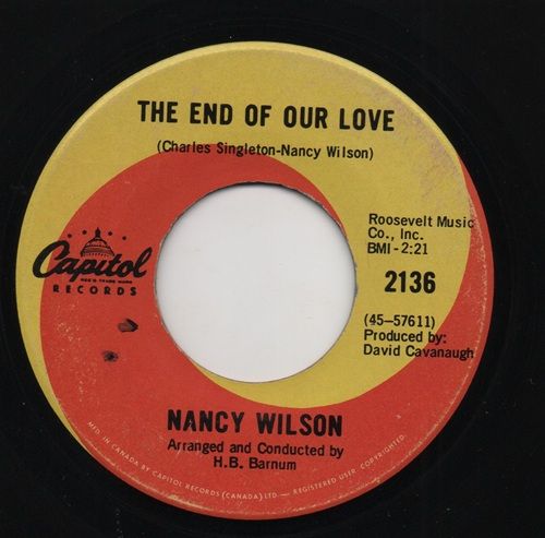 NANCY WILSON - THE END OF OUR LOVE / FACE IT GIRL, ITS OVER