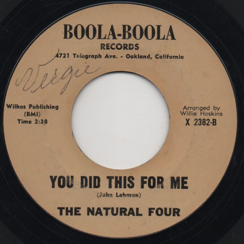 NATURAL FOUR - YOU DID THIS FOR ME / WHY SHOULD WE STOP NOW
