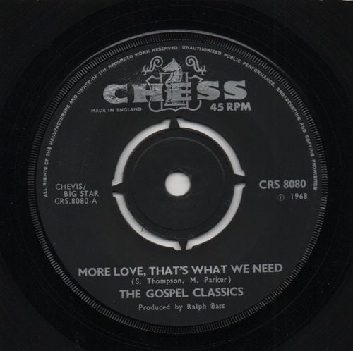 GOSPEL CLASSICS -  MORE LOVE, THATS WHAT WE NEED / YOU NEED FAITH