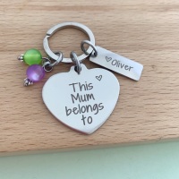 This Mum Belongs To Keyring - With Beads