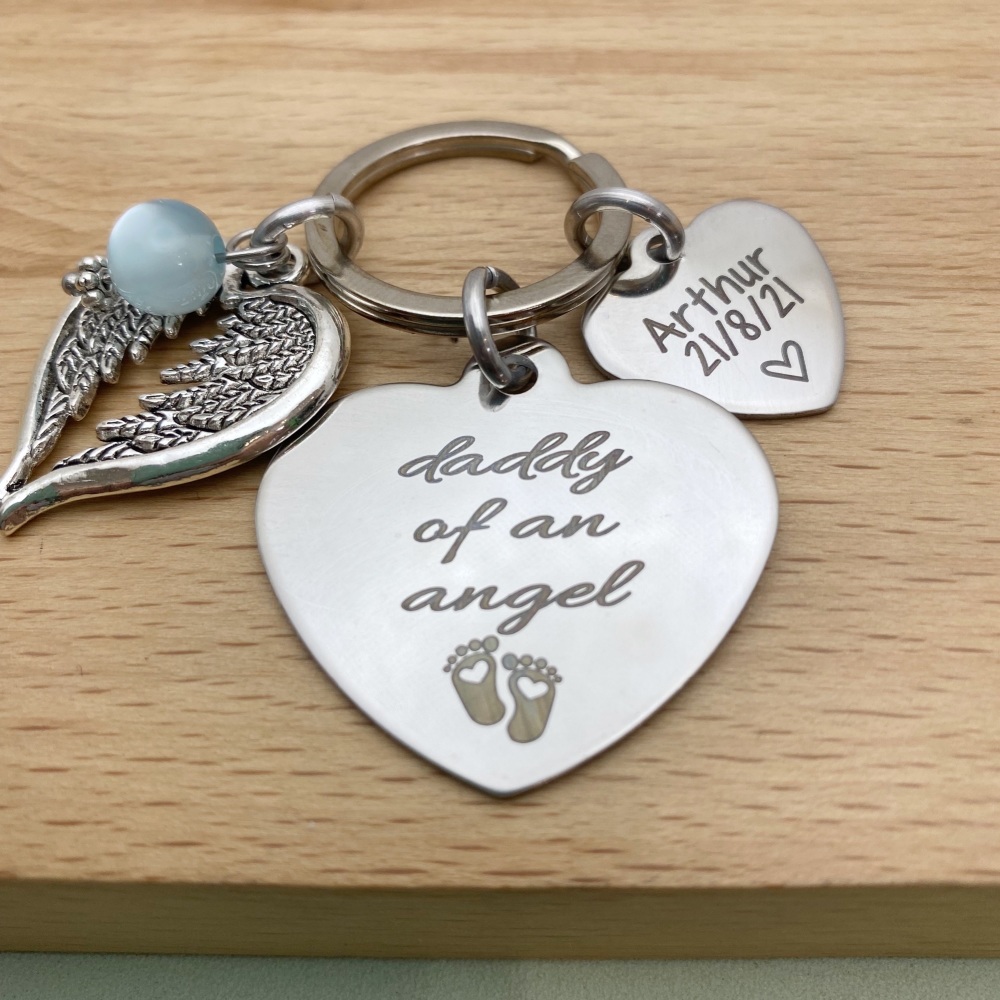 Daddy of an Angel Keyring - Personalised