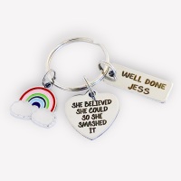 She smashed it | rainbow keyring