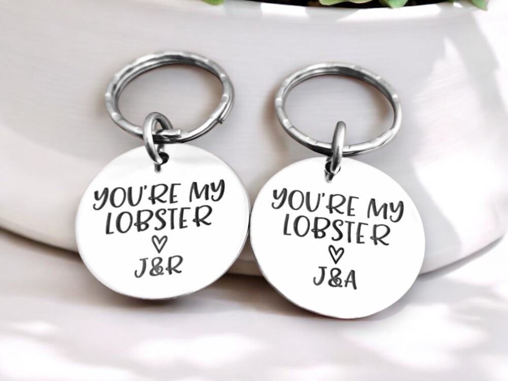 You’re my lobster personalised initial keyring