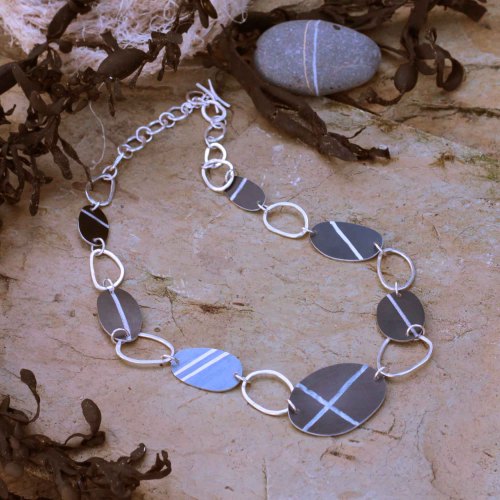 Pebble Necklace, anodised Aluminium by Anita Peach