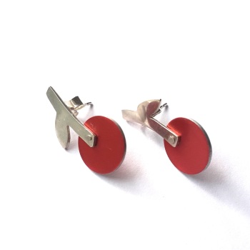 cherry earrings showing backs by A Peach