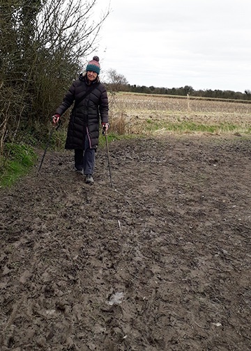 walking home in the mud