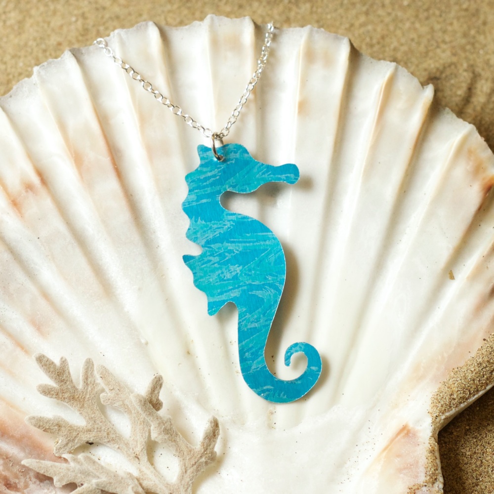Seahorse necklace front view