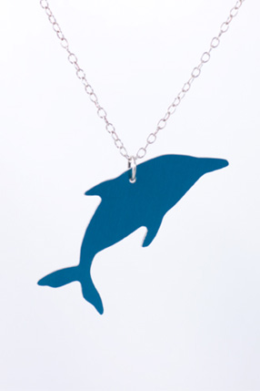 Dolphin Necklace Anodised Aluminium