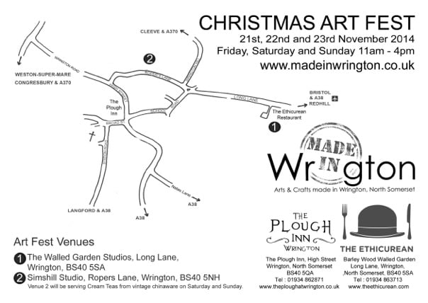 map for Wrington Xmas Fest