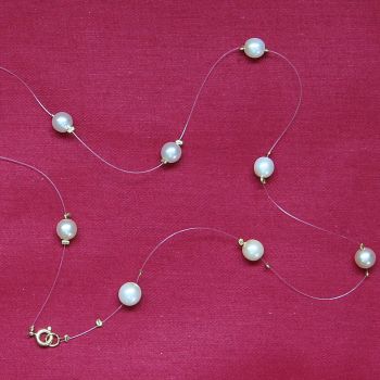 Glass Pearl Illusion Necklace