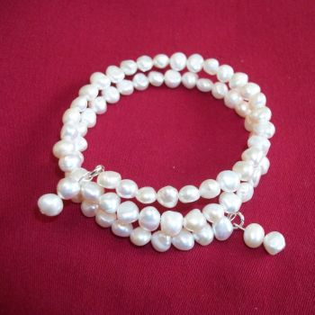 Allegra - Chunky Freshwater Pearl Wrap Bracelet