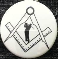 25mm pin badge golfer