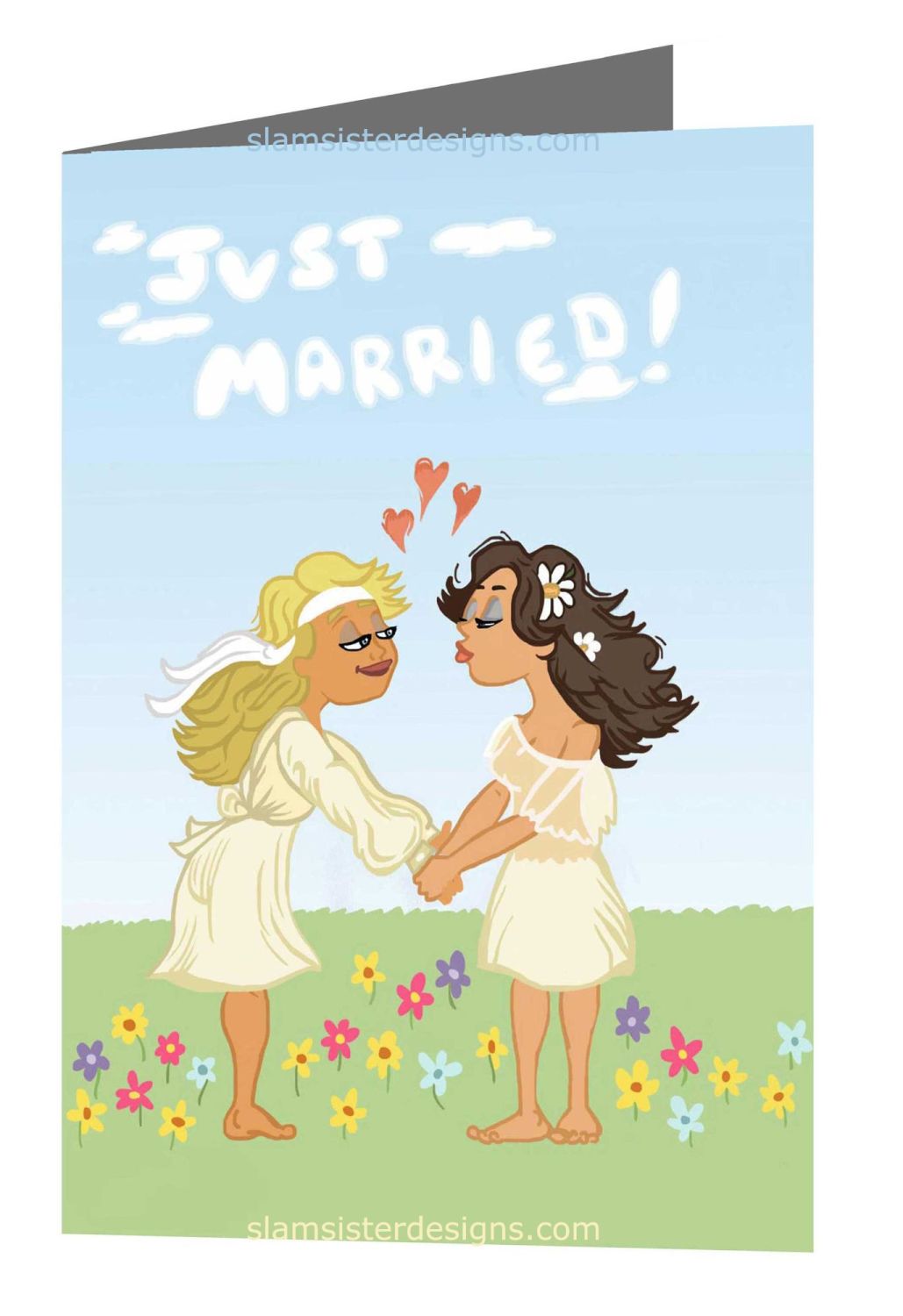 Just Married 70's card