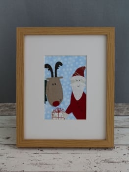 Rudolph & Santa's Gift Appliqué Pattern