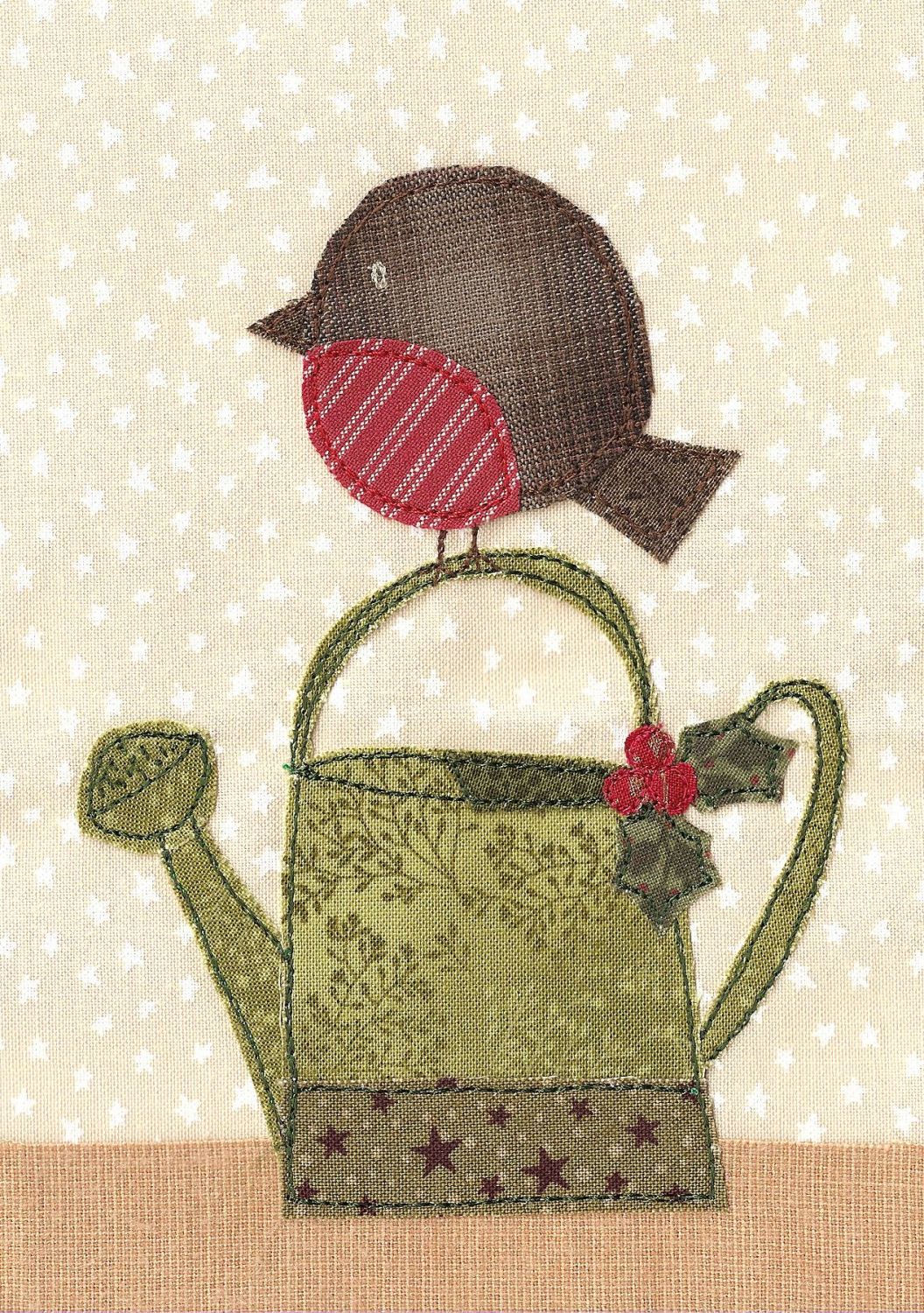 Christmas textile and fabric appliqué patterns and designs by cat rowe