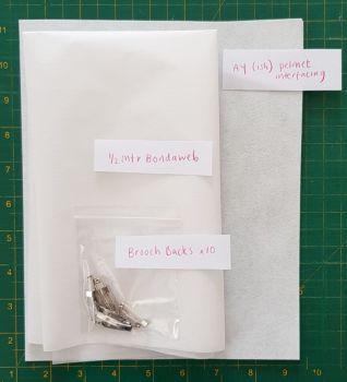 Basic kit for Brooch making (excludes fabric)