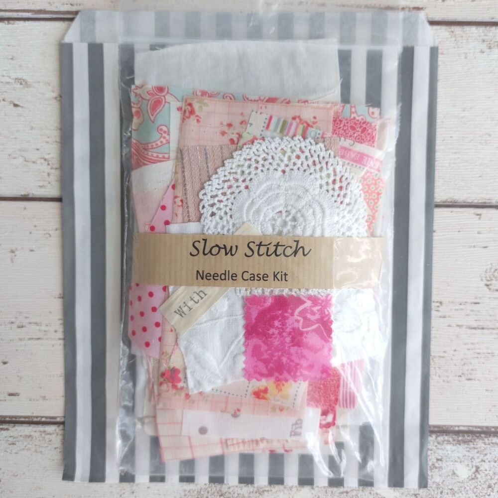 Slow Stitch Needlecase kit - Pinks