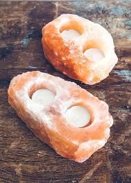 HIMALAYAN SALT CRYSTAL DOUBLE TEA LIGHT HOLDER